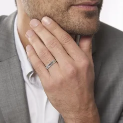 Histoire d'Or Alliance Nymphea Ruban Plat Argent Blanc* Bijoux Personnalisés|Bagues