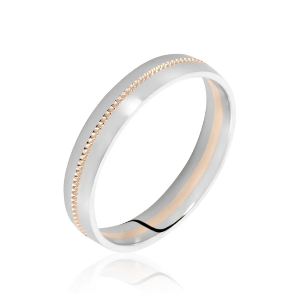 Histoire d'Or Alliance Or Bicolore Perle* Bijoux Personnalisés|Bagues