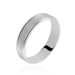 Histoire d'Or Alliance Padrig Ruban Plat Palladium Blanc