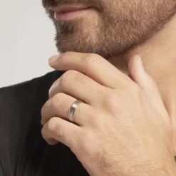 Histoire d'Or Alliance Padrig Ruban Plat Palladium Blanc