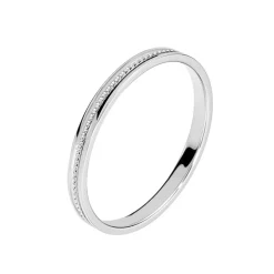 Outlet Histoire d'Or Alliance Perlee Ruban Plat or blanc