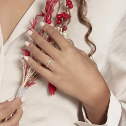 Outlet Histoire d'Or Alliance Perlee Ruban Plat or blanc