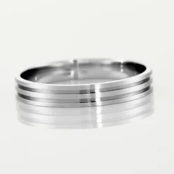 Histoire d'Or Alliance Rhodium Ruban Plat Palladium Bicolore* Bijoux Personnalisés|Bagues