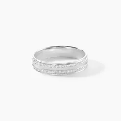 Histoire d'Or Alliance Satine Diamantee Or Blanc* Bijoux Personnalisés|Bagues