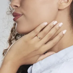 Clearance Histoire d'Or Alliance Sirona Demi Jonc Confort or blanc