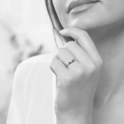 Clearance Histoire d'Or Alliance Sonia Demi Jonc Confort or blanc