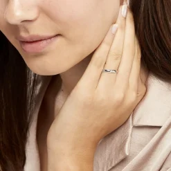 Sale Histoire d'Or Alliance Soriya Demi Jonc Classique Argent Blanc