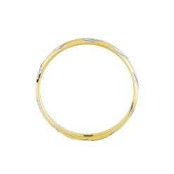 Histoire d'Or Alliance Strie Fantaisie Demi Jonc Classique Or Bicolore* Bijoux Personnalisés|Bagues