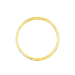 New Histoire d'Or Alliance Strie Fantaisie Demi Jonc Classique Or Bicolore