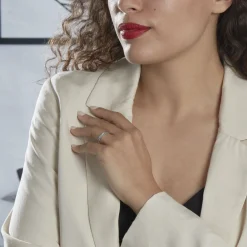 Discount Histoire d'Or Alliance Sylvaincine Ruban Plat Or Blanc