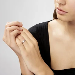 Histoire d'Or Alliance Tyffen Ruban Plat Argent Blanc* Bijoux Personnalisés|Bagues