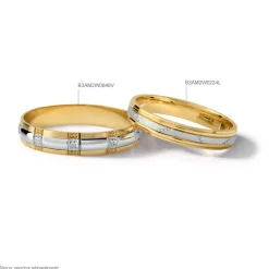 Clearance Histoire d'Or Alliance Tyssia Ruban Plat Or Bicolore