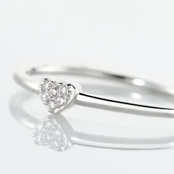 Histoire d'Or Bague Accumulation Coeur Argent Blanc Oxyde De Zirconium* Bagues|Bagues Fantaisie