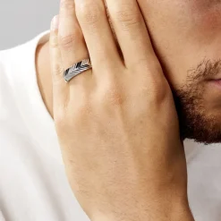 Outlet Histoire d'Or Bague Acier Blanc Jancis