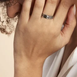 Histoire d'Or Bague Acier Blanc Lucas* Bagues|Bagues Sans Pierre