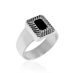 Clearance Histoire d'Or Bague Acier Vieillie Antonny Agate