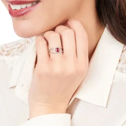 Histoire d'Or Bague Agathe Or Blanc Rubis Et Diamant* Bagues|Bagues Avec Pierre