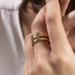 Histoire d'Or Bague Ajustable Abram Acier Doré* Bagues|Bagues Sans Pierre