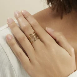 Histoire d'Or Bague Ajustable Adel Acier Doré* Bagues|Bagues Sans Pierre