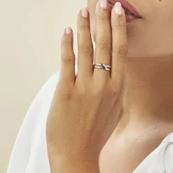 Hot Histoire d'Or Bague Aline Or Blanc Diamant