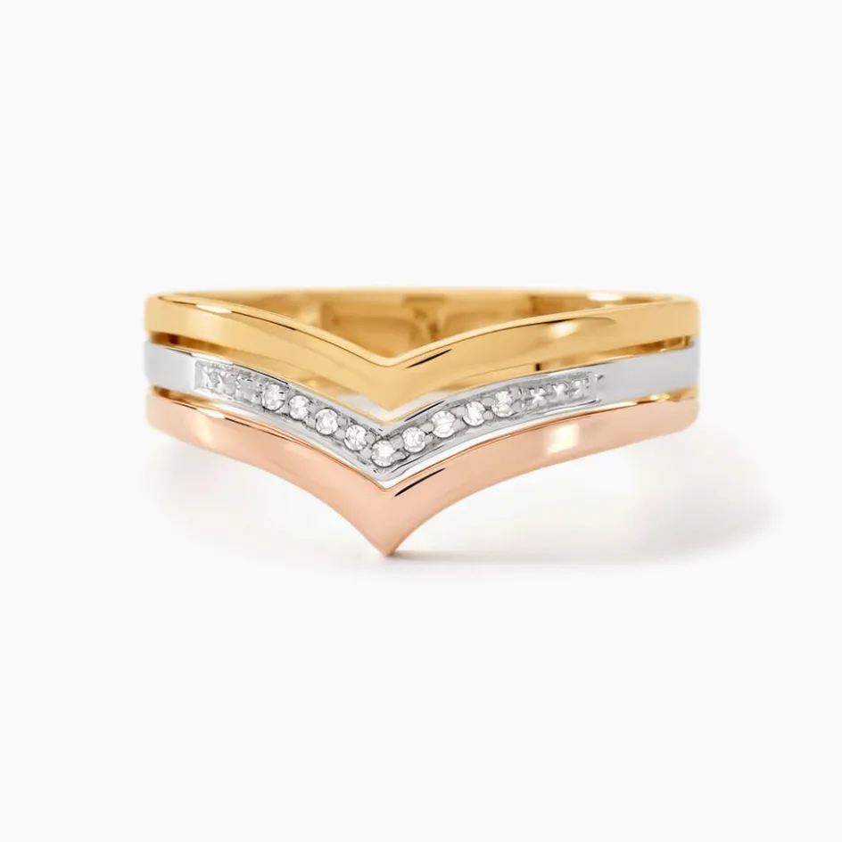 Clearance Histoire d'Or Bague Alix Or Tricolore Diamant