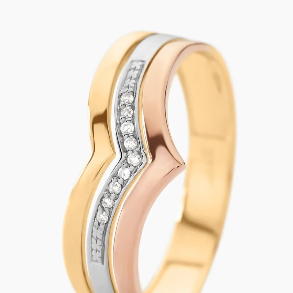 Clearance Histoire d'Or Bague Alix Or Tricolore Diamant