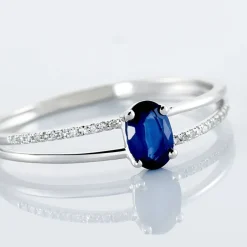 Histoire d'Or Bague Alyse Or Blanc Saphir Et Diamant* Bagues|Bagues Avec Pierre