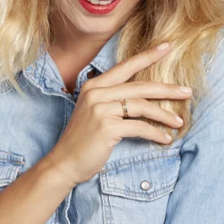 Online Histoire d'Or Bague Ana-lou Plaque Or Jaune Oxyde De Zirconium