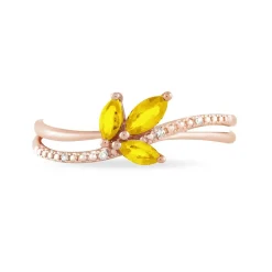 Online Histoire d'Or Bague Angie Or Rose Citrine Et Diamant