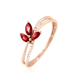 Outlet Histoire d'Or Bague Angie Or Rose Rubis Et Diamant