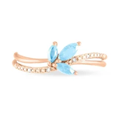 Histoire d'Or Bague Angie Or Rose Topaze Et Diamant* Bagues|Bagues Avec Pierre