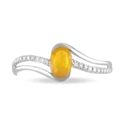 Hot Histoire d'Or Bague Anja Or Blanc Citrine Et Diamant
