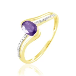 New Histoire d'Or Bague Anja Or Jaune Amethyste Et Diamant or jaune améthyste violet