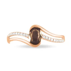 Outlet Histoire d'Or Bague Anja Or Rose Quartz Et Diamant