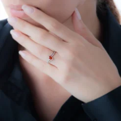 Outlet Histoire d'Or Bague Anja Or Rose Quartz Et Diamant