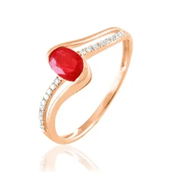 New Histoire d'Or Bague Anja Or Rose Rubis Et Diamant