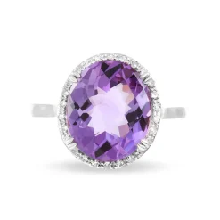 Online Histoire d'Or Bague Anna Or Blanc Amethyste Et Diamant
