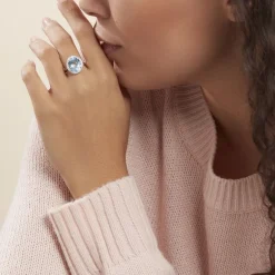 Histoire d'Or Bague Anna Or Blanc Topaze Et Oxyde De Zirconium* Bagues|Bagues Avec Pierre