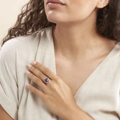 Hot Histoire d'Or Bague Anna Or Jaune Amethyste Et Oxyde De Zirconium or jaune amethyste violette