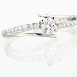 Histoire d'Or Bague April Or Blanc Oxyde De Zirconium