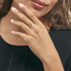 Histoire d'Or Bague April Or Blanc Oxyde De Zirconium