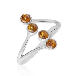 Discount Histoire d'Or Bague Argent Blanc Accorus Ambre