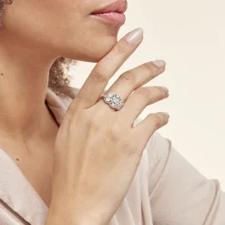 Histoire d'Or Bague Argent Blanc Boulonnaise Oxydes De Zirconium* Bagues|Bagues Avec Pierre