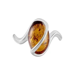 Histoire d'Or Bague Argent Blanc Leeloo Ambre* Bagues|Bagues Fantaisie