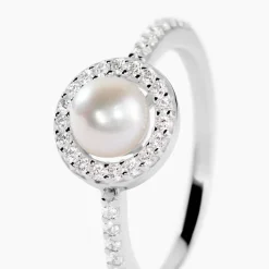 Sale Histoire d'Or Bague Argent Blanc Suada Perle De Culture Oxyde De Zirconium