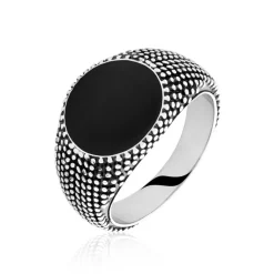 Histoire d'Or Bague Argent Blanc Tom Email Noir