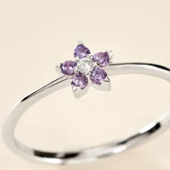 Histoire d'Or Bague Argent Purple Bloom Oxyde De Zirconium* Bagues|Bagues Fantaisie