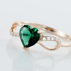 Discount Histoire d'Or Bague Argent Rose Atieno Oxyde De Zirconium argent rose oxyde vert