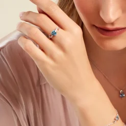 Outlet Histoire d'Or Bague Atieno Argent Blanc Oxyde De Zirconium argent blanc oxyde bleu sky