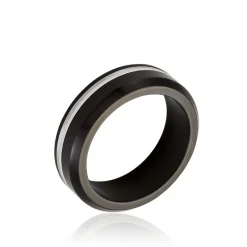 New Histoire d'Or Bague Baldev Acier Bicolore